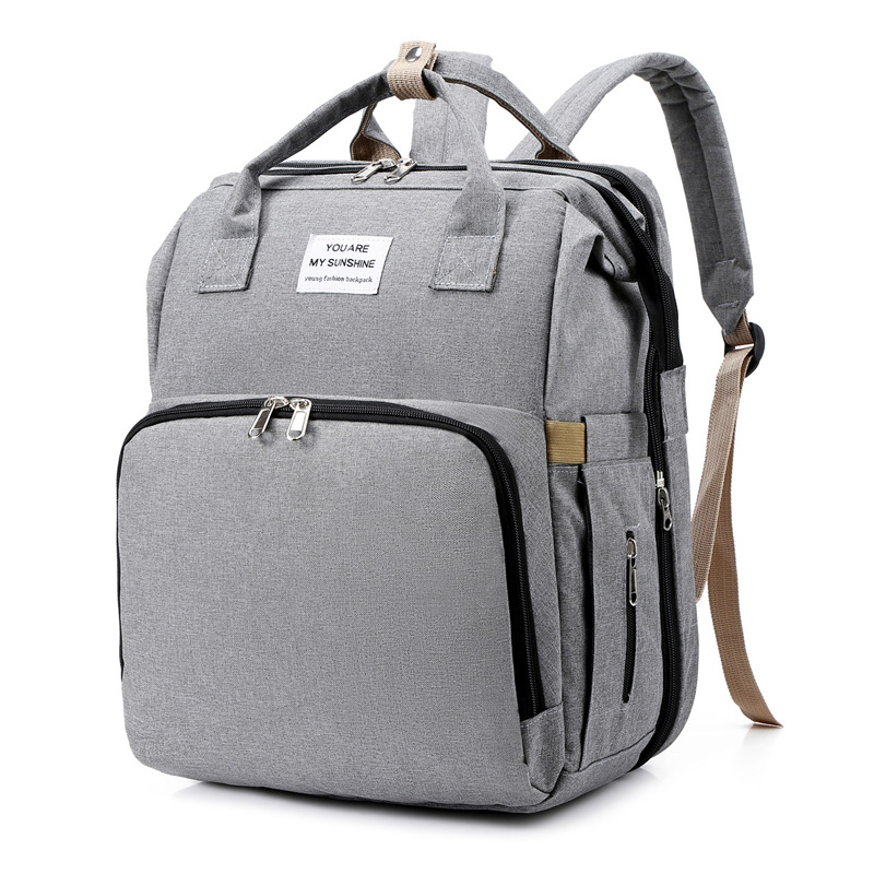 New Fashion Mommy Bag Folding Crib Mother and Baby Bag Large Capacity Portable Baby Bottle Diaper Backpack Mommy Bag - Image 5