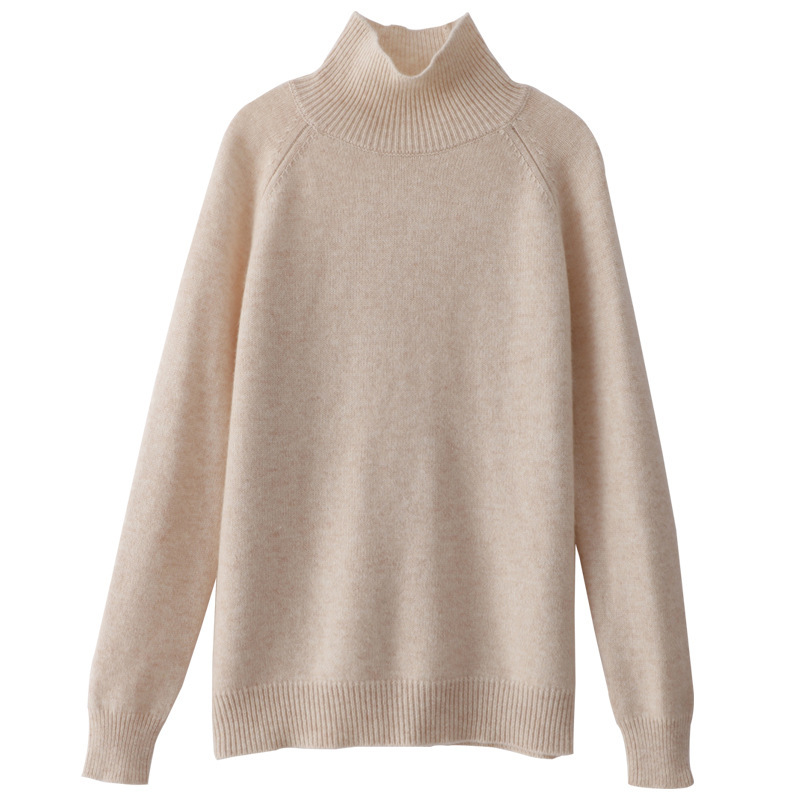 Autumn and winter new style stand collar pullover sweater women loose thick Korean version solid color high collar knitted bottoming sweater wool sweater women - Image 5