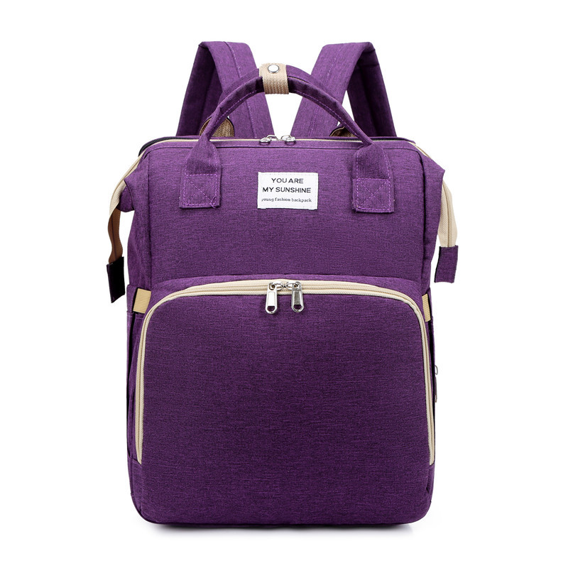 New Fashion Mommy Bag Folding Crib Mother and Baby Bag Large Capacity Portable Baby Bottle Diaper Backpack Mommy Bag - Image 6