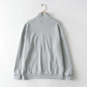 BM style student pullover sweater women loose lapel zipper letter embroidery coat autumn and winter college style jacket