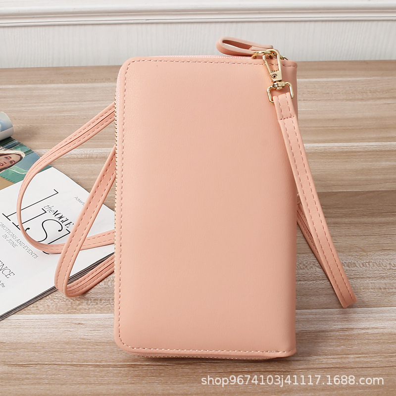 The new Korean version of PU crossbody mobile phone bag multifunctional wallet student bag card bag change bag women's shoulder bag wallet - Image 10