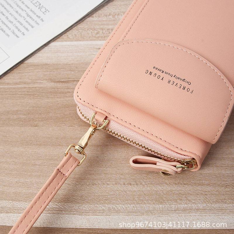 The new Korean version of PU crossbody mobile phone bag multifunctional wallet student bag card bag change bag women's shoulder bag wallet - Image 4