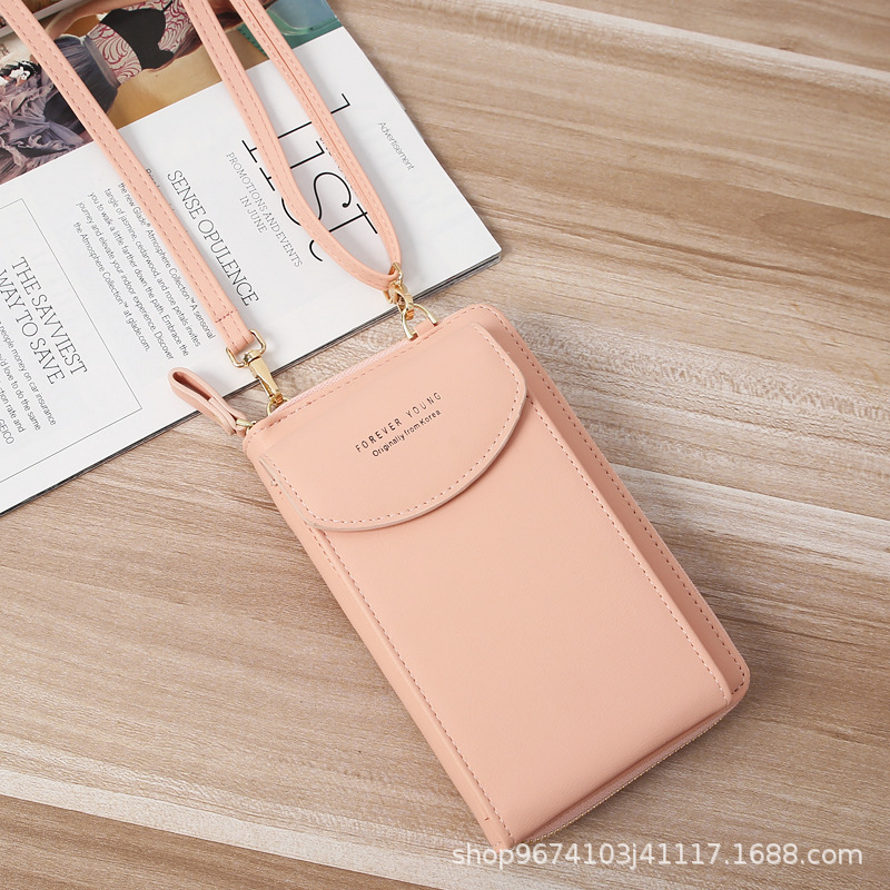 The new Korean version of PU crossbody mobile phone bag multifunctional wallet student bag card bag change bag women's shoulder bag wallet - Image 14