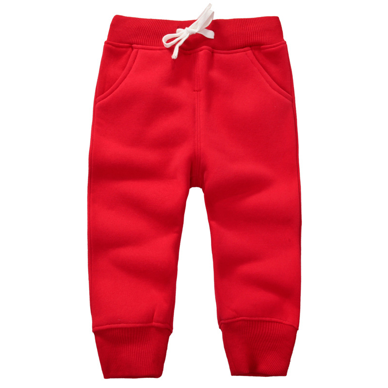 momscare children's clothing boys and girls winter plus velvet pants children's cotton pants baby sports pants thickened warm pants - Image 12