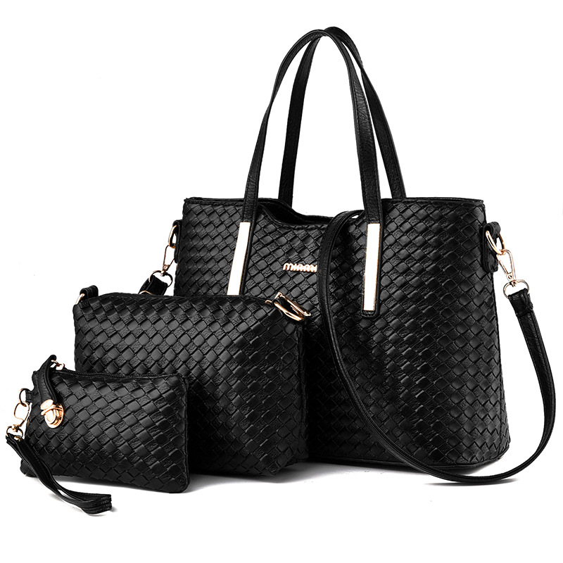 2020 new woven picture-mother bag three-piece female bag one-shoulder portable messenger bag one drop shipping - Image 8