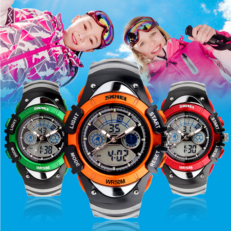 Skmei trendy Amazon hot selling children's electronic watch skmei waterproof fashion dual time student sports watch - Image 3