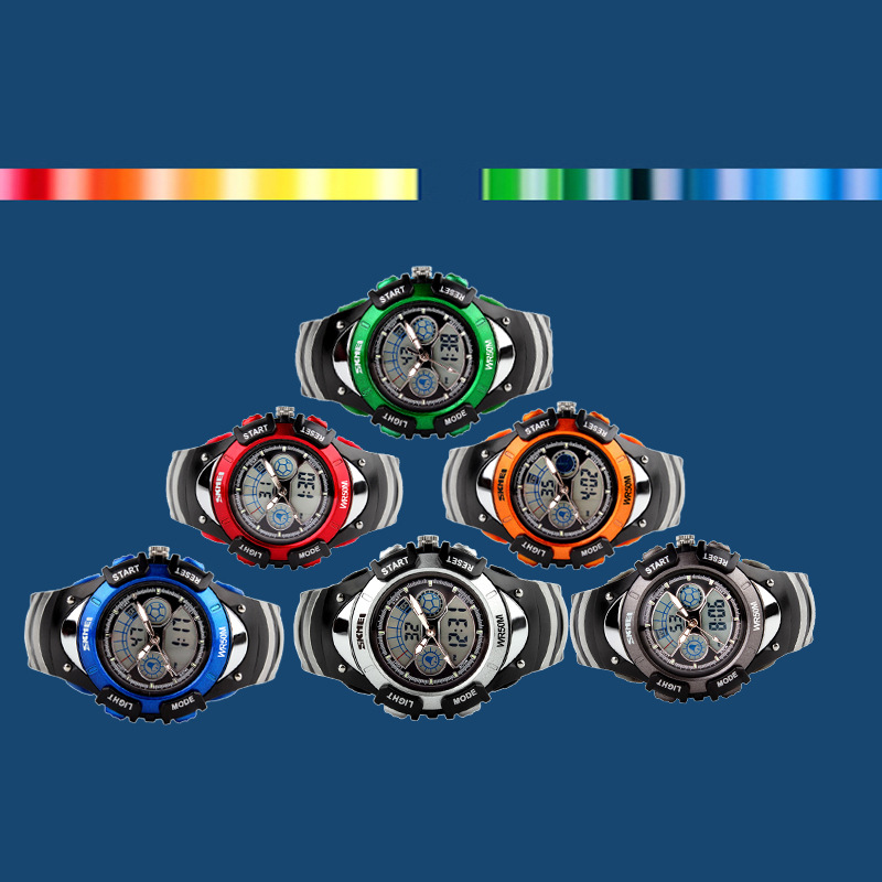Skmei trendy Amazon hot selling children's electronic watch skmei waterproof fashion dual time student sports watch - Image 4