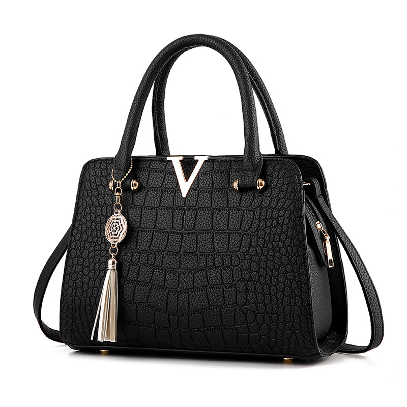 2018 new one-shoulder women's bag one generation hair Europe and America fashion pu women's bag crocodile pattern ladies handbag wholesale - Image 7