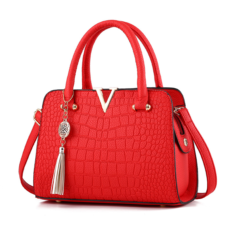 2018 new one-shoulder women's bag one generation hair Europe and America fashion pu women's bag crocodile pattern ladies handbag wholesale - Image 9