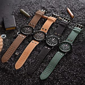 LIANDU Casual Men's Quartz Watch Fake Three Eyes Fashion Calendar Watch Double Stud PU Men's Watch Wholesale