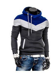 Foreign trade 2015 spring and autumn men's clothing Korean style men's color matching hooded pullover fashion slim sports casual sweater - Image 4