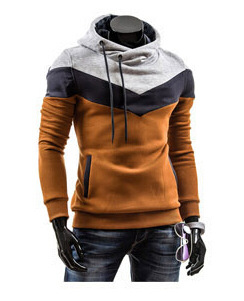 Foreign trade 2015 spring and autumn men's clothing Korean style men's color matching hooded pullover fashion slim sports casual sweater - Image 5