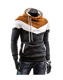Foreign trade 2015 spring and autumn men's clothing Korean style men's color matching hooded pullover fashion slim sports casual sweater - Image 3