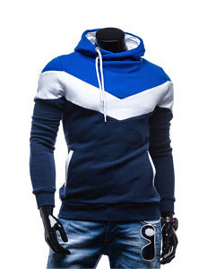 Foreign trade 2015 spring and autumn men's clothing Korean style men's color matching hooded pullover fashion slim sports casual sweater - Image 7