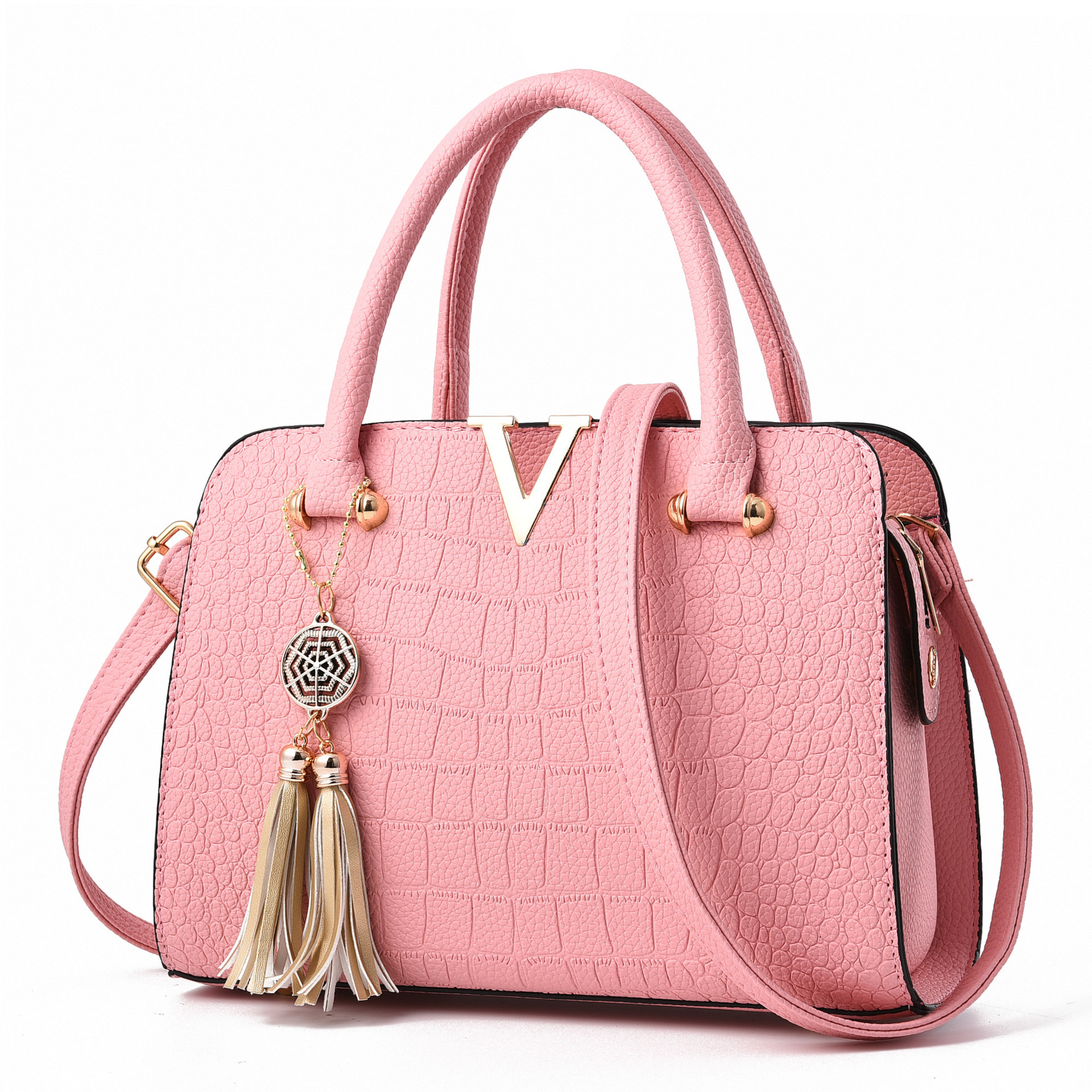2018 new one-shoulder women's bag one generation hair Europe and America fashion pu women's bag crocodile pattern ladies handbag wholesale - Image 4