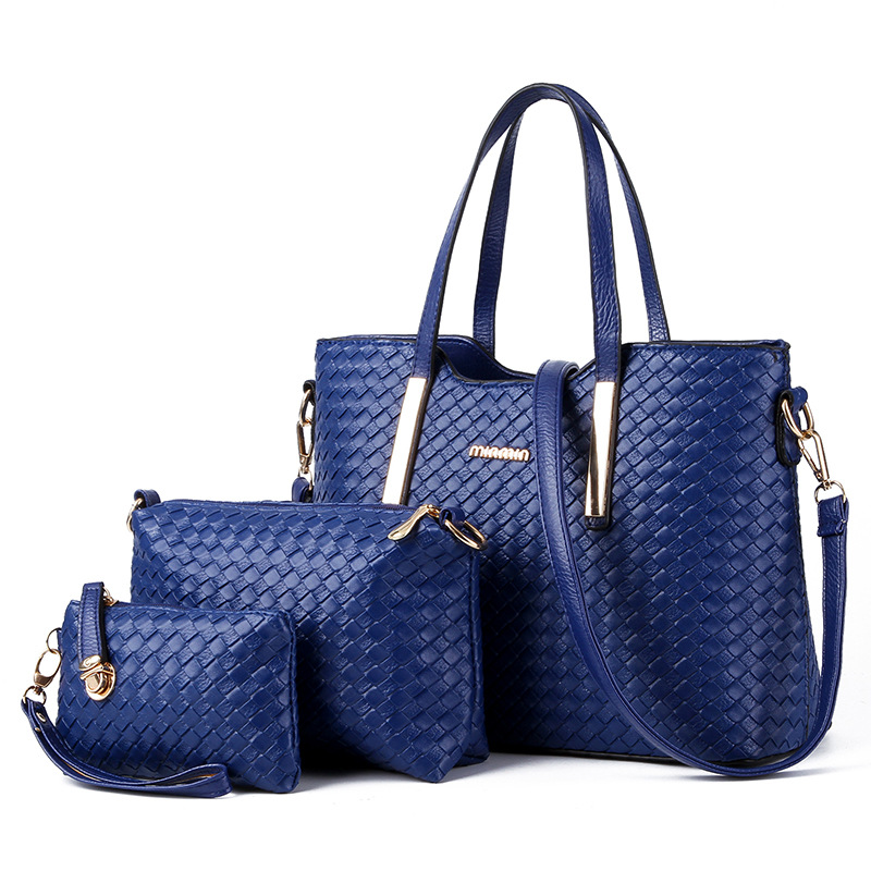 2020 new woven picture-mother bag three-piece female bag one-shoulder portable messenger bag one drop shipping - Image 9