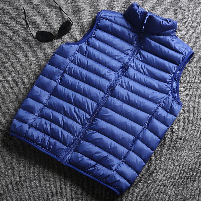 2019 down jacket vest men's lightweight vest waistcoat stand-up collar plus size autumn and winter couple jacket anti-season clearance sale - Image 8