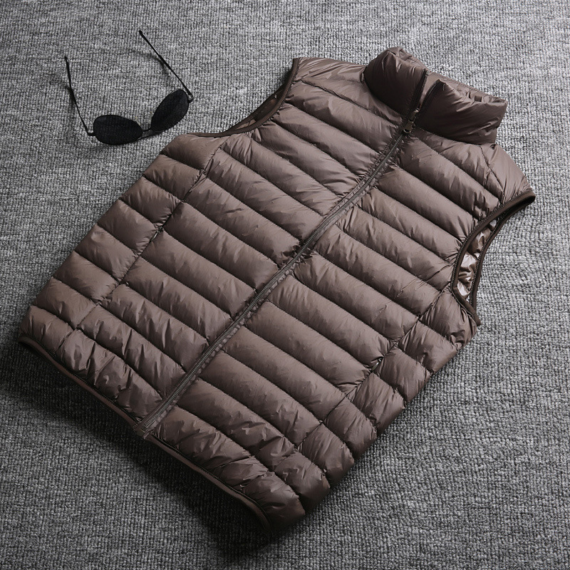 2019 down jacket vest men's lightweight vest waistcoat stand-up collar plus size autumn and winter couple jacket anti-season clearance sale - Image 3