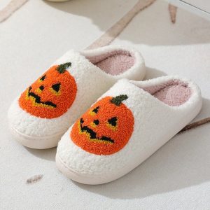 2023 New Halloween Skeleton Cartoon Warm Winter Cotton Slippers for Men and Women Couples Home Indoor Cotton Slippers