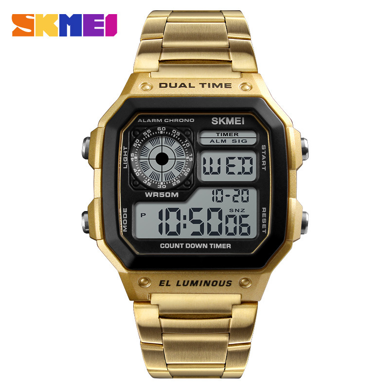 Skmei fashion trend men's watch cross-border outdoor sports personality square digital display electronic watch - Image 4