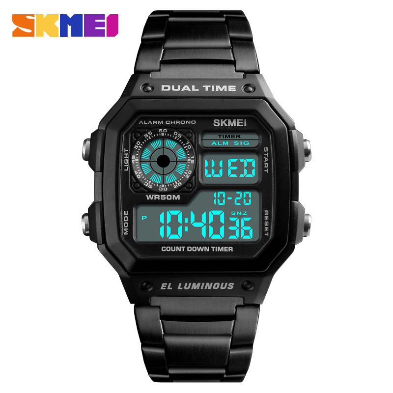 Skmei fashion trend men's watch cross-border outdoor sports personality square digital display electronic watch - Image 6