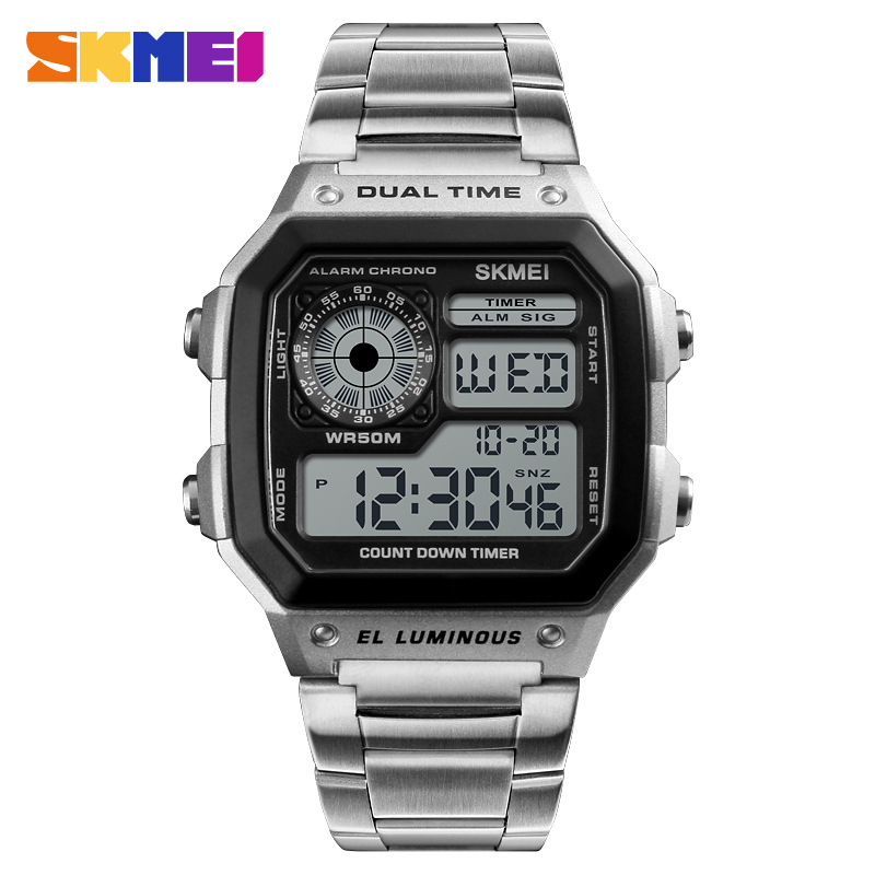 Skmei fashion trend men's watch cross-border outdoor sports personality square digital display electronic watch - Image 7