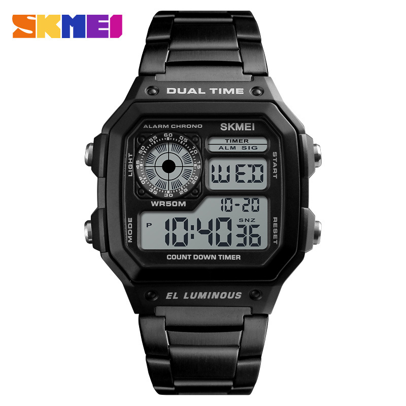 Skmei fashion trend men's watch cross-border outdoor sports personality square digital display electronic watch - Image 8