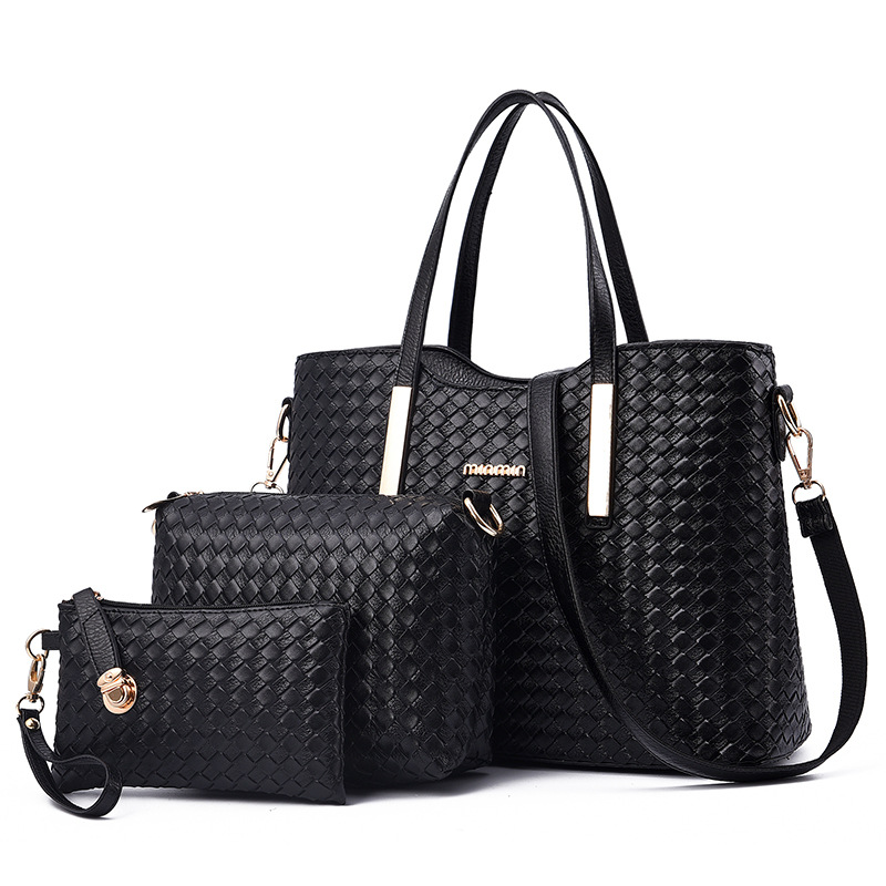 2020 new woven picture-mother bag three-piece female bag one-shoulder portable messenger bag one drop shipping - Image 6