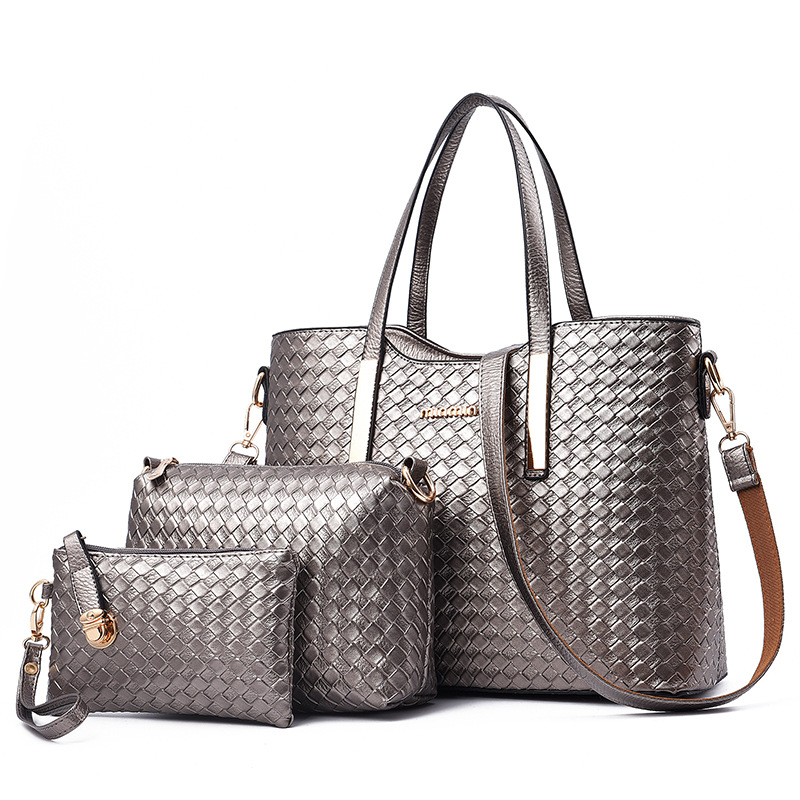 2020 new woven picture-mother bag three-piece female bag one-shoulder portable messenger bag one drop shipping - Image 7