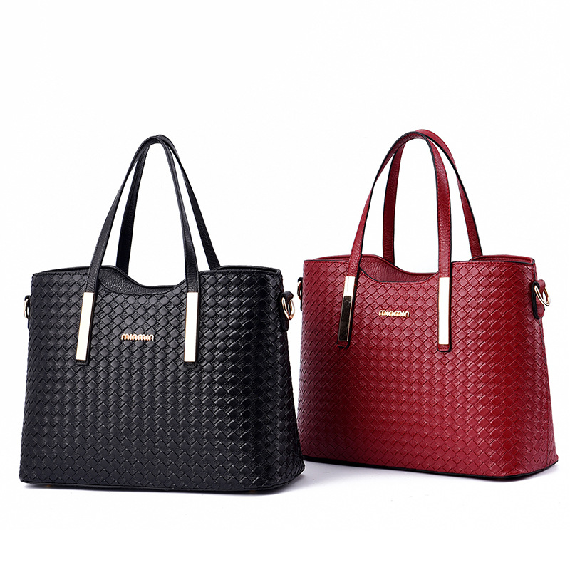 2020 new woven picture-mother bag three-piece female bag one-shoulder portable messenger bag one drop shipping - Image 5