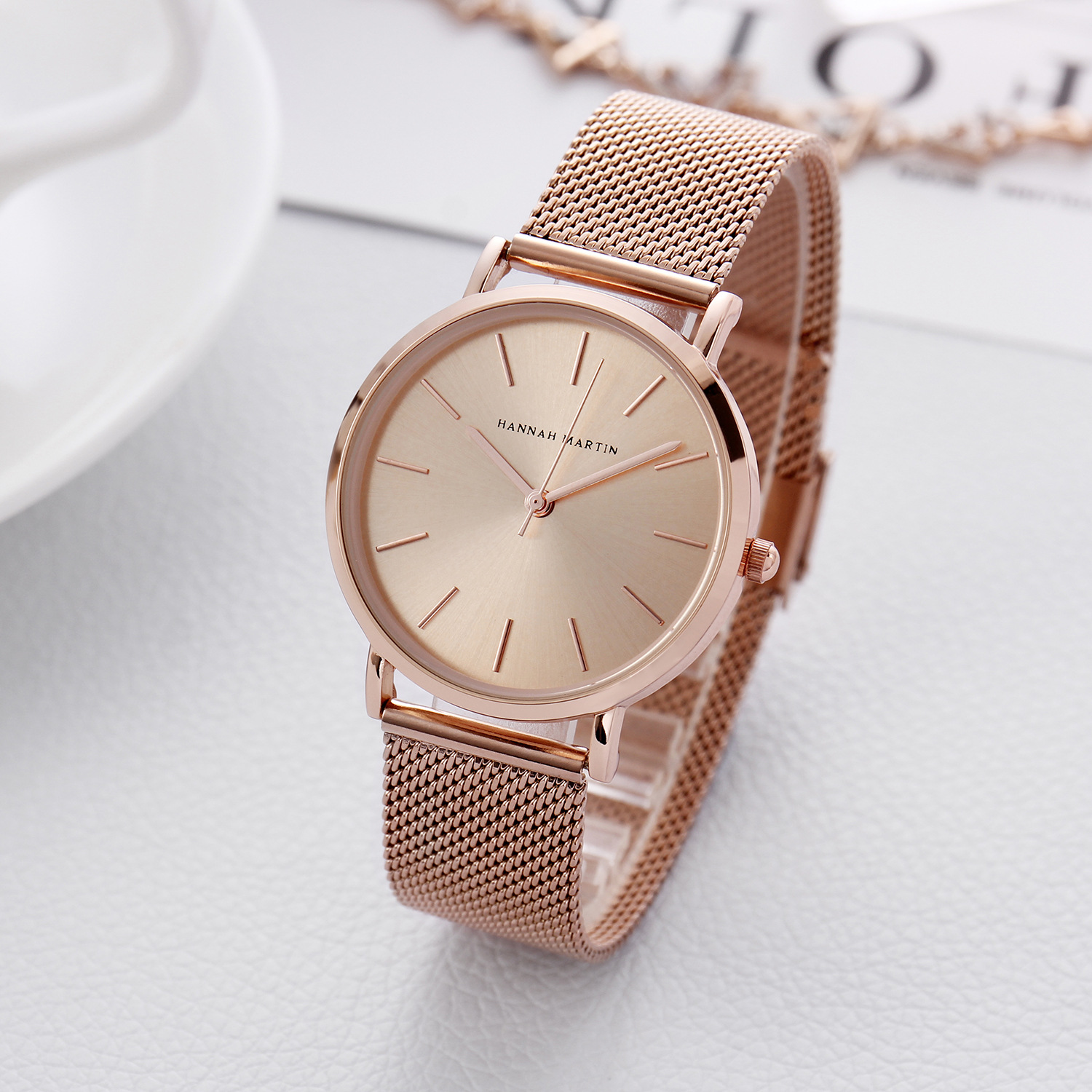 Japanese movement Amazon steel mesh belt waterproof women's watch women watches 2019 rose gold ladies watch - Image 5