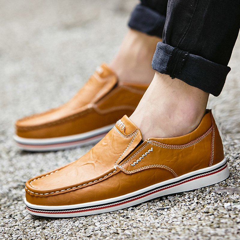 Spring style with suit shoes 45 large size white men's shoes 46 brown British casual shoes yellow leather shoes 47 - Image 6