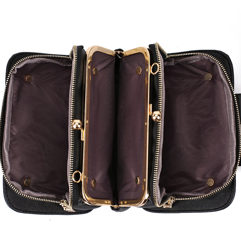 2018 summer new trend chain female bag cute rabbit ear clip three-layer small square bag shoulder diagonal bag - Image 3