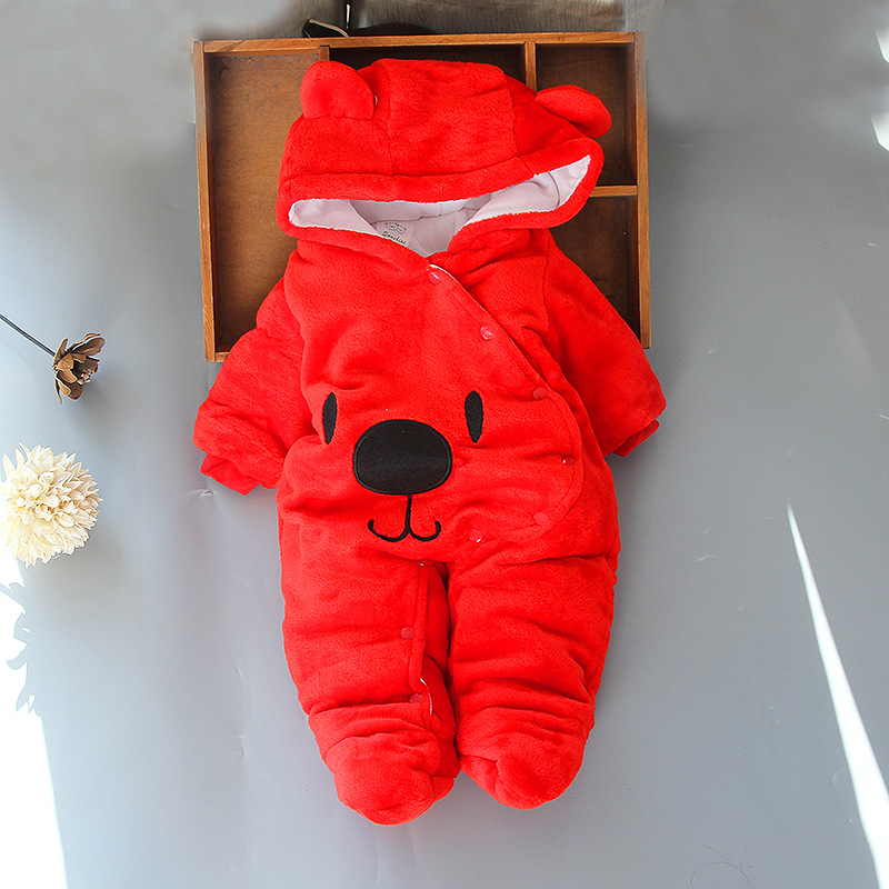 2018 new baby cotton coat romper cartoon climbing clothes baby jumpsuit autumn and winter baby thickened out clothes - Image 2