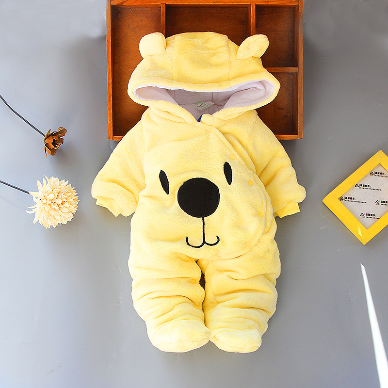 2018 new baby cotton coat romper cartoon climbing clothes baby jumpsuit autumn and winter baby thickened out clothes - Image 3