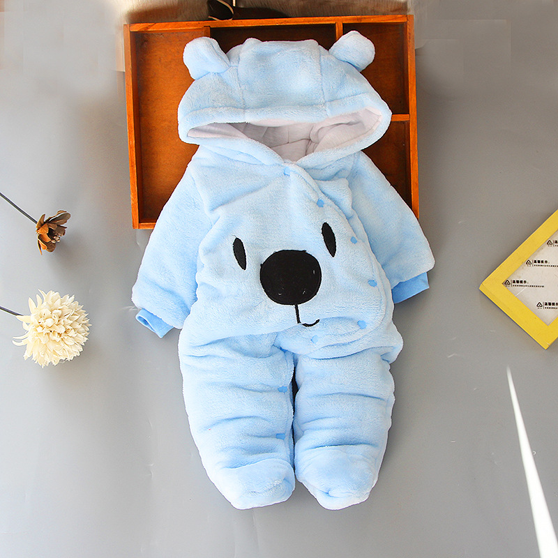 2018 new baby cotton coat romper cartoon climbing clothes baby jumpsuit autumn and winter baby thickened out clothes - Image 4