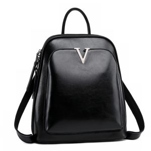 2023 New Leather Backpack Fashion Oil Wax Leather Backpack Ladies Retro Schoolbag Guangzhou Wholesale