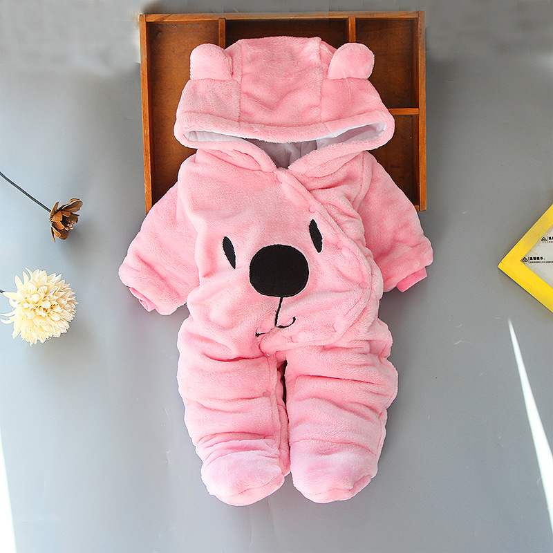 2018 new baby cotton coat romper cartoon climbing clothes baby jumpsuit autumn and winter baby thickened out clothes - Image 5