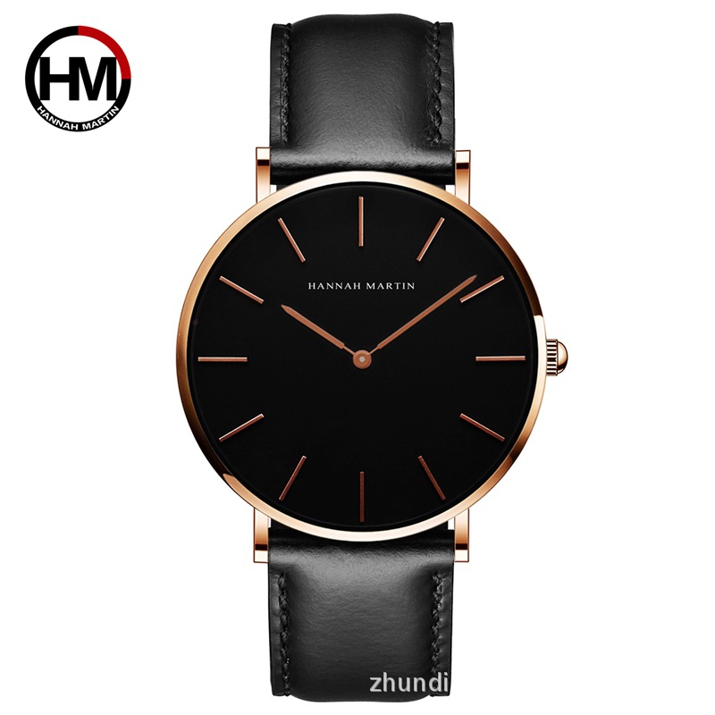 Japan Quartz Movt Men full Black Slim Simple Unisex Wristwatch Fashion Brand Sport Casual Waterproof Watches relogio masculino - Image 3
