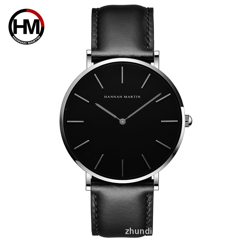 Japan Quartz Movt Men full Black Slim Simple Unisex Wristwatch Fashion Brand Sport Casual Waterproof Watches relogio masculino - Image 2