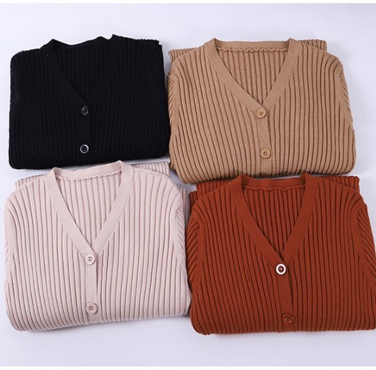 2020 autumn and winter new Korean version of the super long sweater dress over the knee base knitted long dress female V-neck slim - Image 9