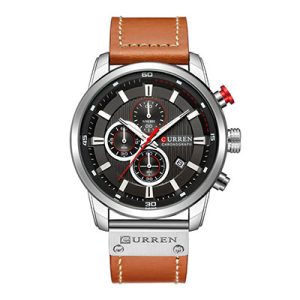 curren Karin 8291 men's watch belt calendar business six-pin small dial multi-functional waterproof watch