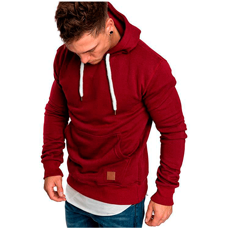 New men's solid color outdoor fitness sports sweater casual fashion pullover top - Image 9