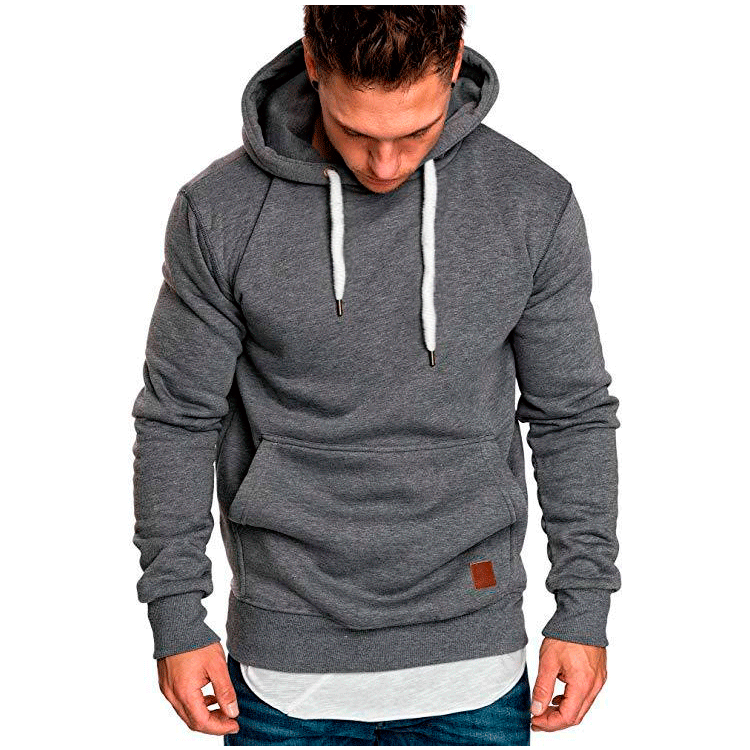 New men's solid color outdoor fitness sports sweater casual fashion pullover top - Image 3