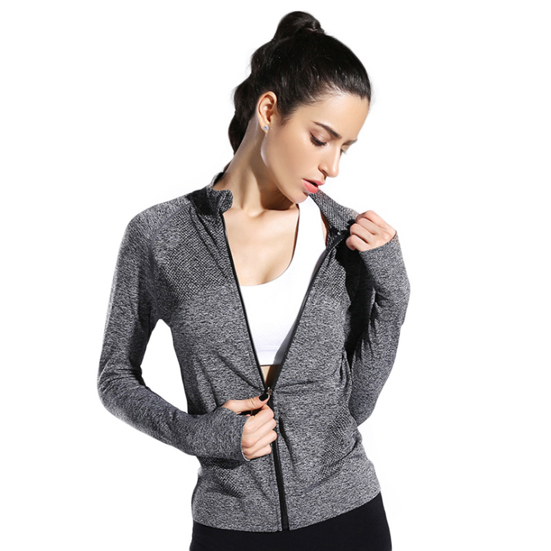 New sports yoga clothes zipper jacket women's tops Fitness clothes hot style source factory one drop shipping - Image 3