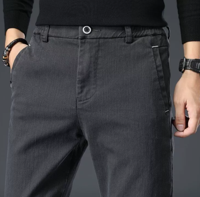 Cross-border foreign trade autumn thickened men's casual pants youth popular straight business daily loose elastic trousers - Image 3