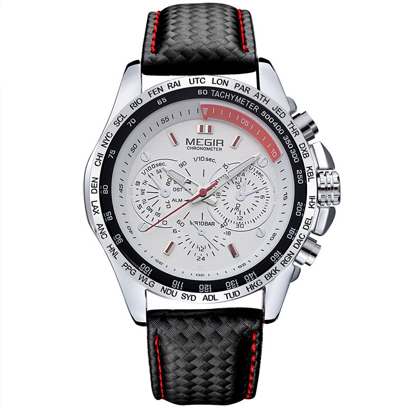MEGIR cross-border hot sale wholesale waterproof watch for men fake eye decoration six-pin sports watch - Image 6