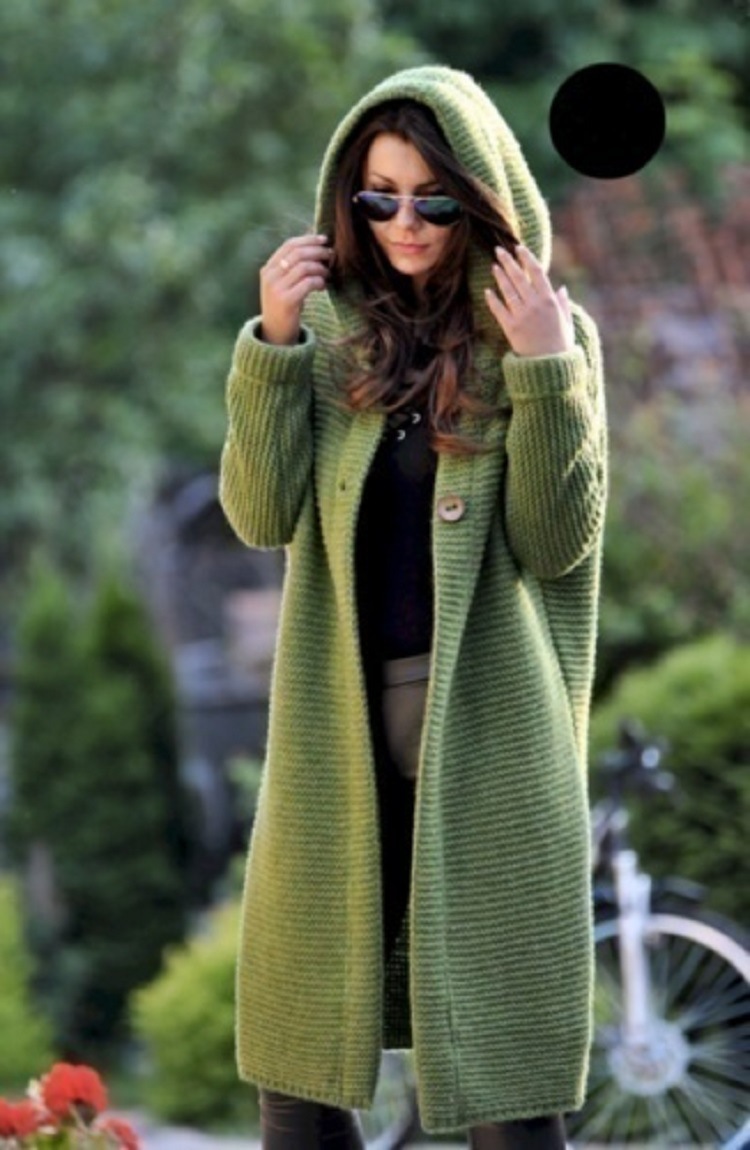 2025 Spring New Women's Clothing Cross-border eBay Amazon Wish Mid-length Sweater Hooded Cardigan Women's Knitwear - Image 9