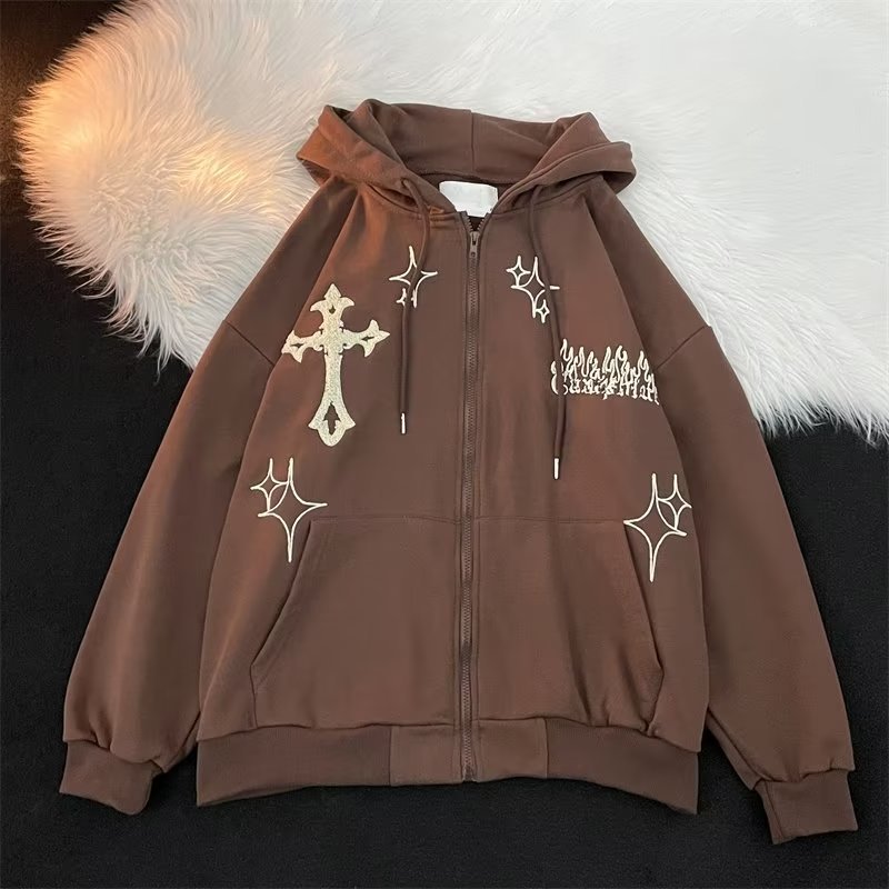 Cross-border spring and autumn design sense cardigan hooded sweater male ins Hong Kong style niche design sense all-match coat jacket - Image 4