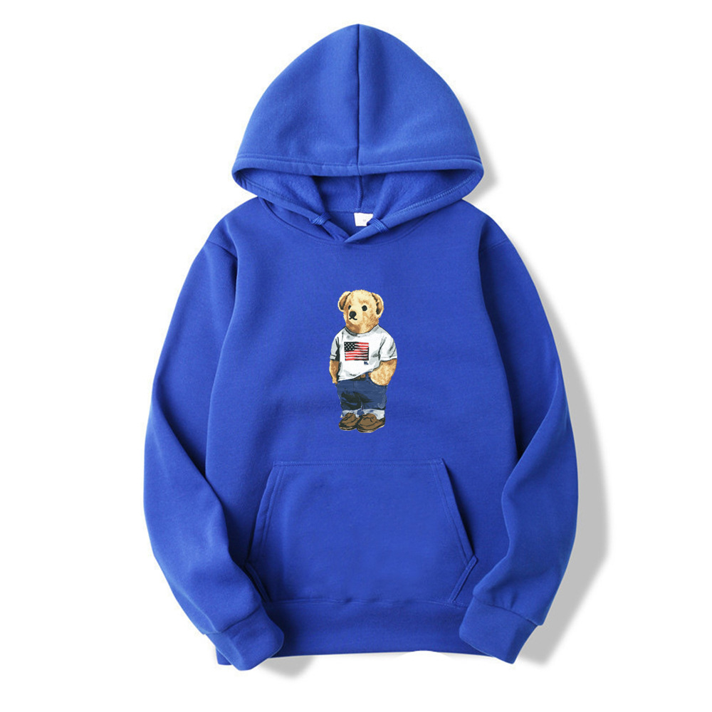 Bear print spring and autumn 2021 thickening new leisure sports hooded long-sleeved sweater AliExpress - Image 14